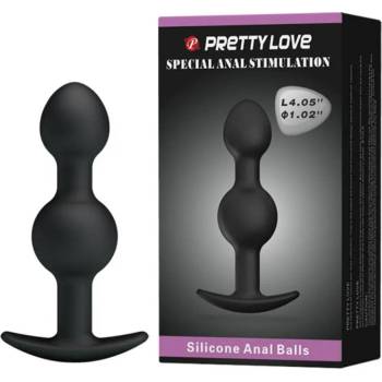 Image 1 of Pretty Love Silicone Anal Balls 4.05 Inch Black
