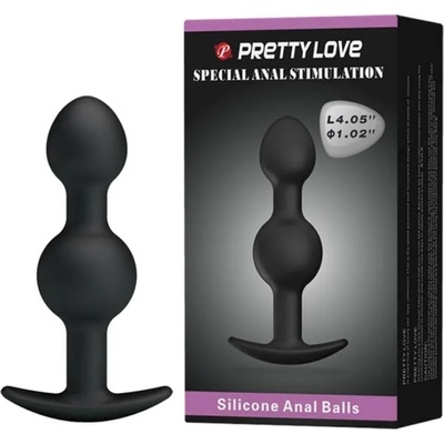 Pretty Love Silicone Anal Balls 4.05 Inch Black
