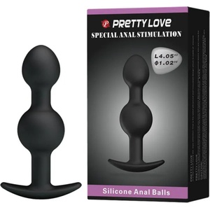 Pretty Love Silicone Anal Balls 4.05 Inch Black