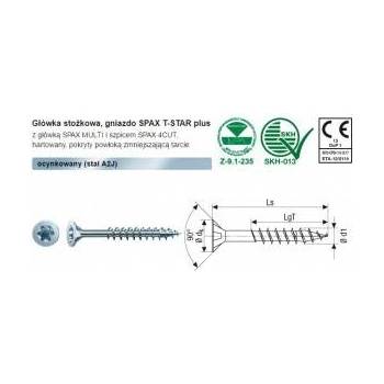 SPAX Wood insert galvanized white (500) txtg 4.0*60mm spax