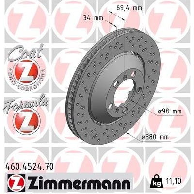 Brzdový kotúč ZIMMERMANN 460.4524.70