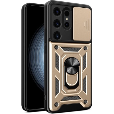 PROTEMIO 69196 RING CAMERA Kryt s držákem pro Samsung Galaxy S24 Ultra 5G zlatý – Hledejceny.cz