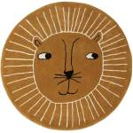 OYOY Mini Кафяв детски килим със смес от вълна ø95 cm Lion - OYOY Mini (1100514)