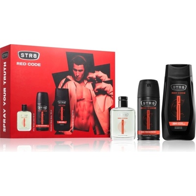 STR8 Red Code STR8 Red Code ASW M 100 ml voda po holení 100 ml + STR8 Red Code DDSR M 150 ml deospray doplněk 150 ml + STR8 Red Code SWG M 250 ml sprchový gel 250 ml