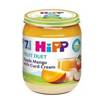 HiPP Плодово пюре - Био ябълка, манго и извара, 7+ месеца, 160гр