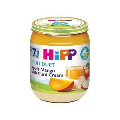 HiPP Плодово пюре - Био ябълка, манго и извара, 7+ месеца, 160гр