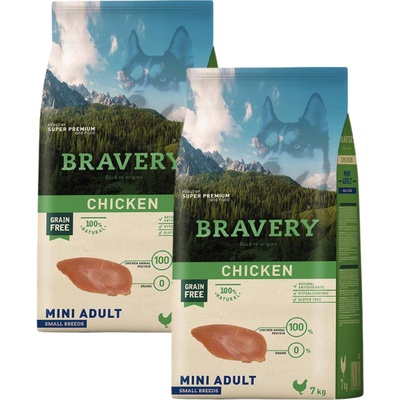 Bravery Dog Mini Adult Chicken 2 x 2 kg