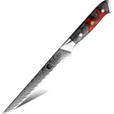 SaKuRo Vykošťovací nůž z damaškové oceli Sakai 15,2 cm