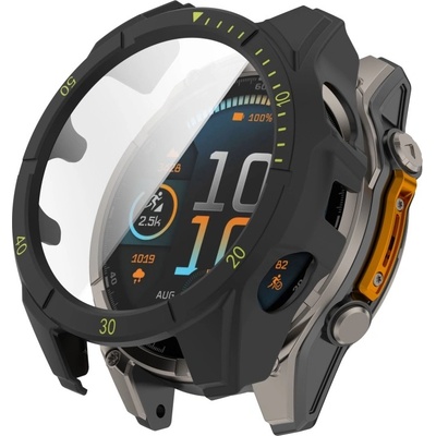 VSECHNONAMOBIL 93786 LUNET FULL COVER Plastový kryt se sklem pro Garmin Fenix 8 AMOLED 47mm BLACK GREEN
