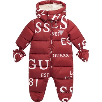 Guess Космонавт в цвят бордо с бели надписи Guess за новородено бебе