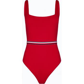 Tommy Hilfiger Дамски бански костюм от една част Tommy Hilfiger с квадратно деколте primary red