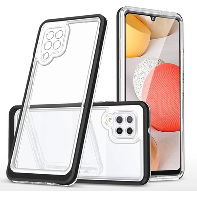 HQWear Прозрачен кейс 3в1 за Samsung Galaxy A42 5G с гел рамка, черен (5907769338953)