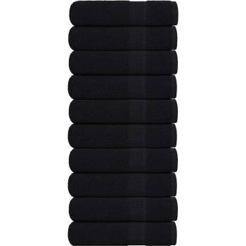 vidaXL Кърпи за душ FROGN 10 бр. Черни 70x140 см 360 г/м2 (136955)