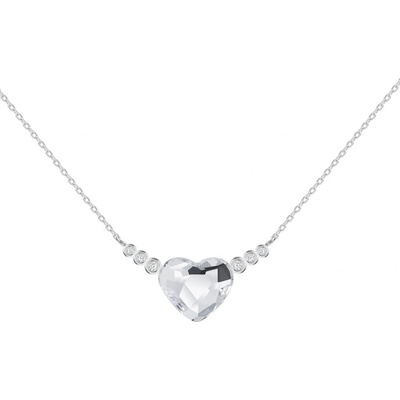 Preciosa Romantický stříbrný srdce s českým křišťálem with love 6144 00