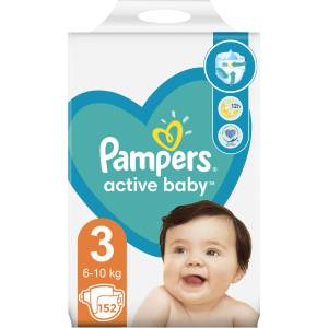 Pampers Пелени Pampers - Active Baby 3, 152 броя (1100002045) - baby
