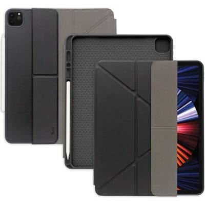Torrii Torrio Plus Case - кожен кейс и поставка с отделение за Apple Pencil за iPad Pro 12.9 M1 (2021) (черен)