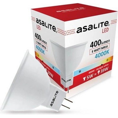 Asalite ASAL0233 LED bodová žiarovka MR16 5 W mliečna 12 V K 4000