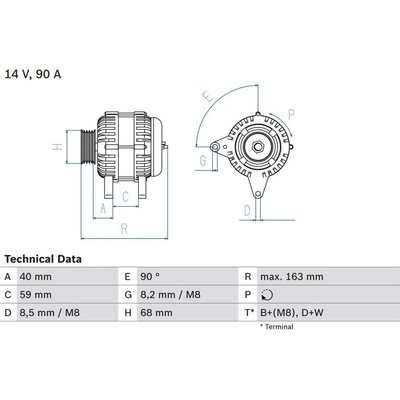 generátor BOSCH 0 986 040 330 0 986 040 330