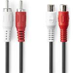 Nedis CAGB24205BK50 удължителен кабел RCA, 2x мъжки RCA - 2x женски RCA, 5 м (CAGB24205BK50)