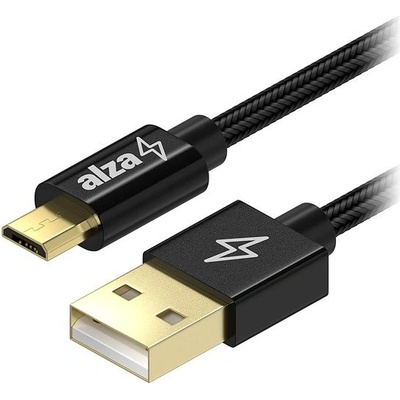 AlzaPower APW-CBMU0070B AluCore Micro USB, 0,5m, černý