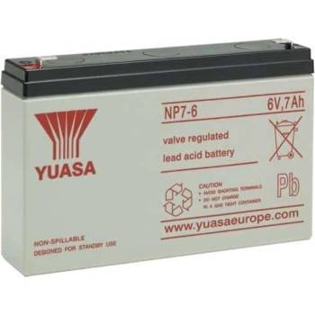 YUASA Акумулаторна батерия Yuasa NP7-6, 6V, 7Ah, VRLA, F1 конектори (BTS38170)