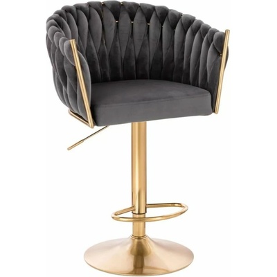LuxuryForm Design Norden Velur na zlatom tanieri tmavo šedá