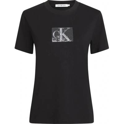 Calvin klein jeans Тениска Calvin Klein Jeans Sequin short sleeve T-shirt - Black