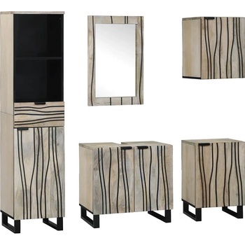 vidaXL Комплект мебели за баня 5 pcs Орехово кафяво 38 x 33 x 160 см (3310051)