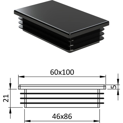 Krytka plastová 60 x 100 mm