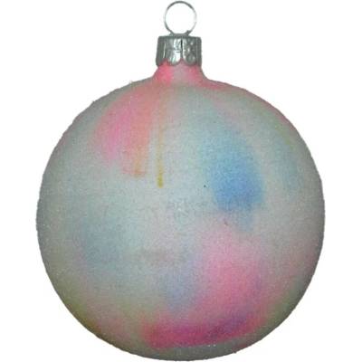 ORNEX Guľa sklenená biela puding 80 mm