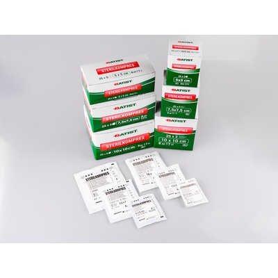 Batist Medical Sterilkompres 7,5 x 7,5 cm, 16 vrstev, 120 x 20 ks , gázový sterilní