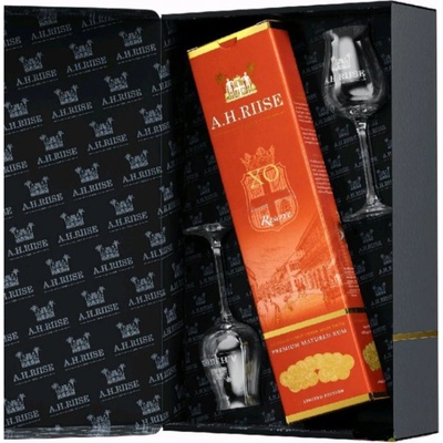 A.H. Riise XO Reserve 40% 0,7 l (dárkové balení 2 sklenice)
