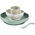 Beaba 4-Piece Silicone Dinner Set комплект за хранене Sage Green / Misty Green 4 бр