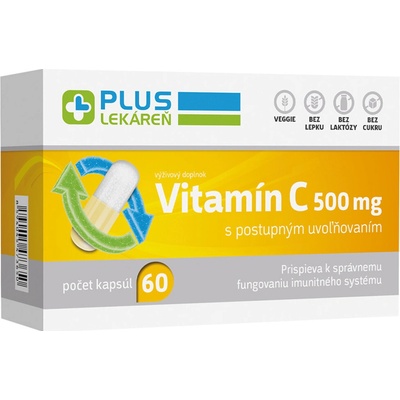 Plus Lekareň Vitamín C 500 mg Long effect 60 kapsúl