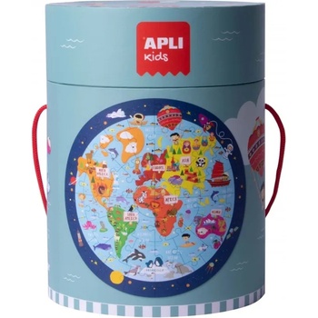 APLI Кръгъл пъзел Apli - Карта на света, 48 части (18201)