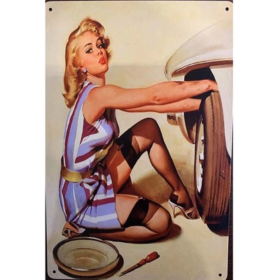 Ceduľa Sexi žena automechanička