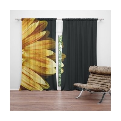 Sablio Závěsy žlutá gerbera: 2 ks - 140x250 cm - Sablio