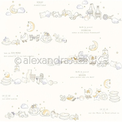 Luxusní scrapbookový papír Alexandra Renke 30 x 30 cm / Říše snů - modrá