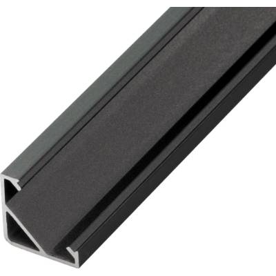 LED profil R6C černý rohový 16*16 - Profil bez krytu 2m