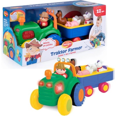 Kiddieland traktor se zvířátky Activity se zvukem a světlem 24752 zelená