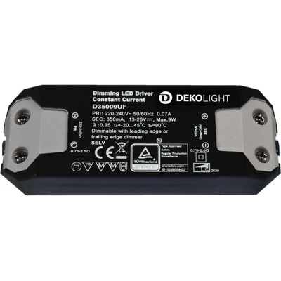 Deko-Light napájení BASIC, DIM, CC, D35009UF/9W konstantní proud 350 mA IP20 stmívatelné 11-26V DC 3,90-9,00 W 862202