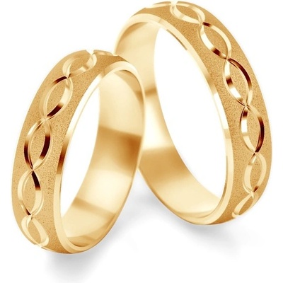 Savicki Snubní prsteny žluté zlato ploché SAVOBR125