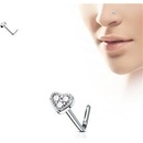 Šperky4U piercing do nosu srdíčko čiré kamínky N0087-C