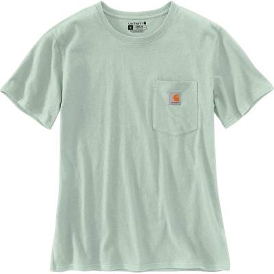 Carhartt Дамска тениска Carhartt Women's Loose Fit Heavyweight S/S Pocket Cotton T-shirt - Smoked Teal - размер XS (116-6642-0811)
