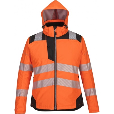 PortWest HI-VIS PW382 dámská zimní reflexní bunda voděodolná HV oranžová/černá