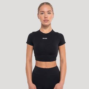 GymBeam Дамски кроп топ Flow Black XS