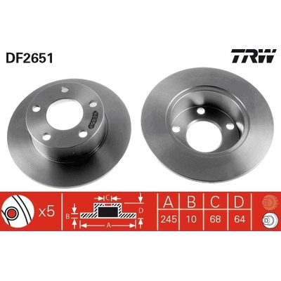 TRW Brzdový kotúč DF2651