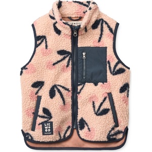 LIEWOOD Детски поларен елек LIEWOOD Kid's Vada Pile Vest Fleece vest - Mega Cherry Heart / Rosey - размер 110 (EU) (703-7294-0116)
