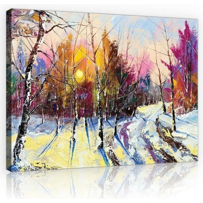 Postershop Obraz na plátně: Podzimní krajina (malba) - 75x100 cm