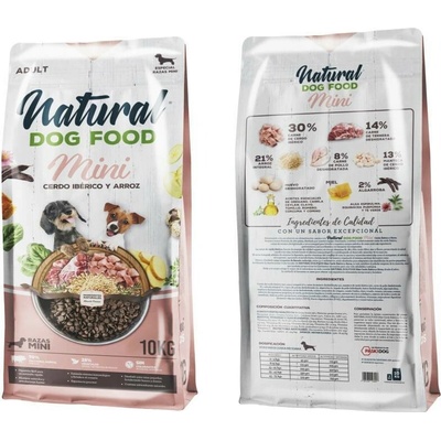 Natural Dog Food Mini Adult Iberian Pork & Rice 10 kg